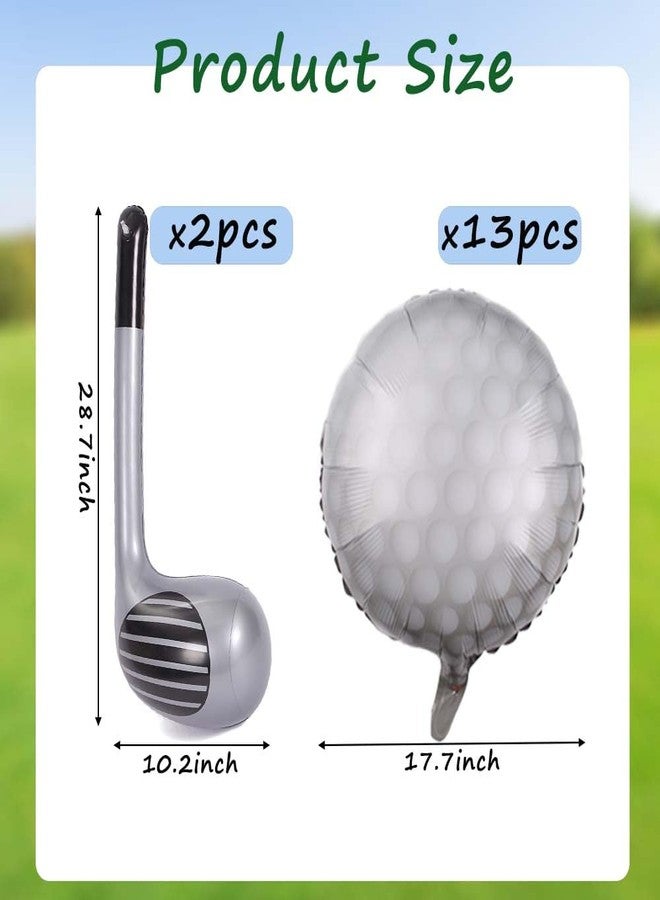 Yowget 15Pcs Golf Balloons Sports Birthday Party Decorations Include 13Pcs 18 inch Balloons & 2Pcs Golf Club,Golf Themed Party Decorations for Boys - Image 2